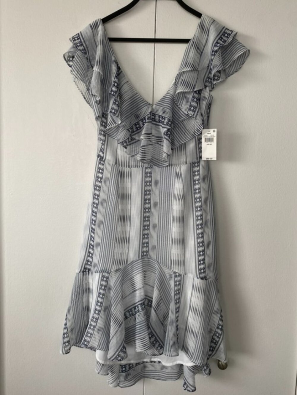 Wayf Dress Womens V-Neck Ruffle High Low Tiered XS NWT